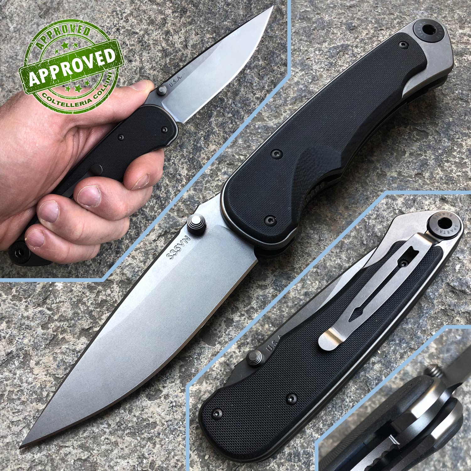 Spartan Blades Akribis knife Tungsten Flat Black SF1 COLLEZIONE