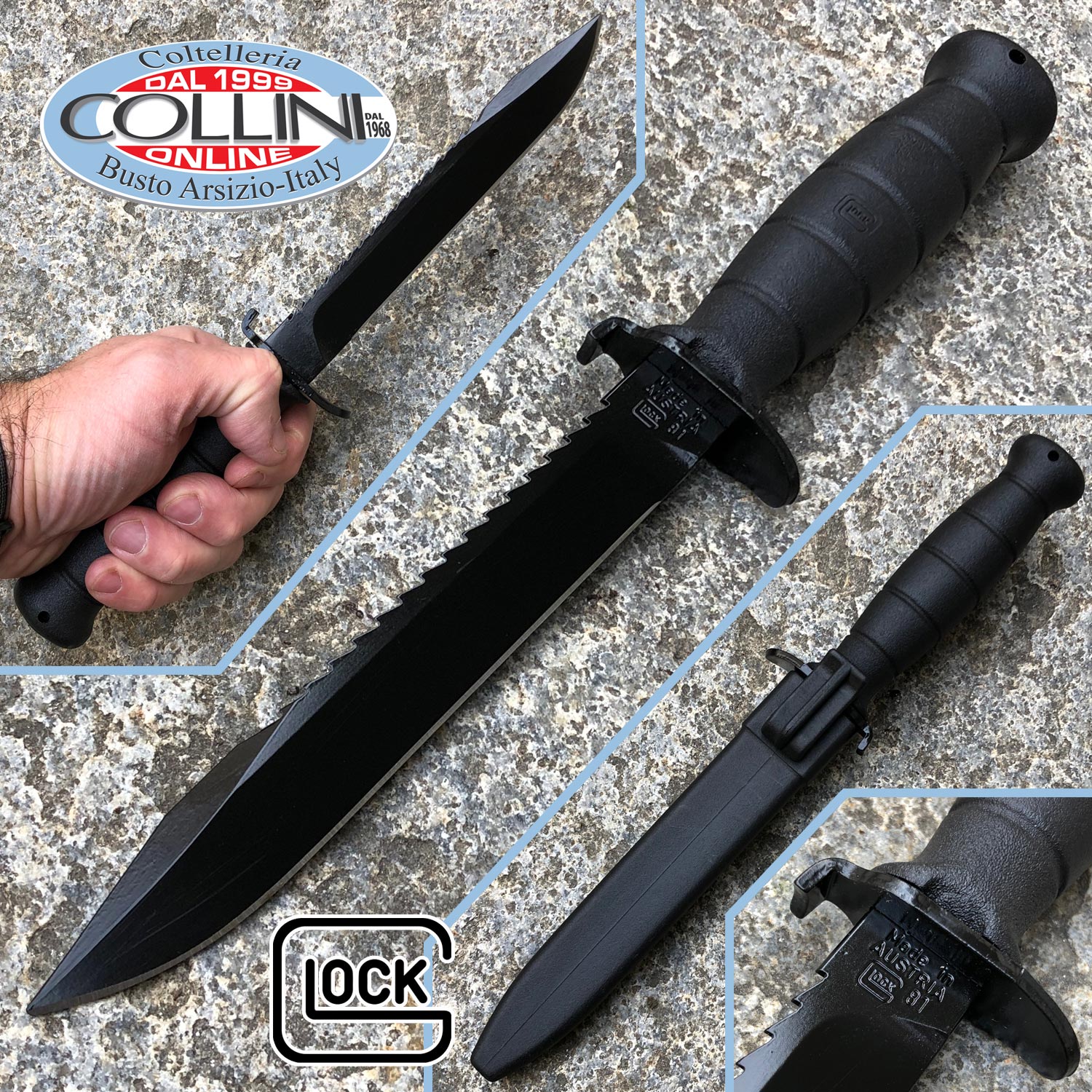 Glock Field Knife 81 knife with saw Black coltello