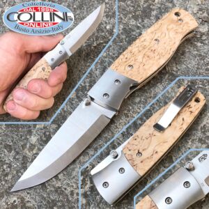 EnZo - Birk 75 knife - D2 - Curly Birch - 2530 - coltello