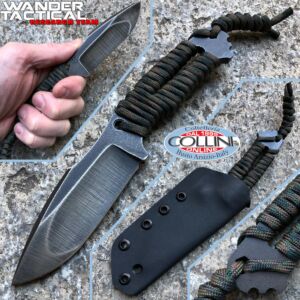 Wander Tactical - Raptor Compound Raw Finish - woodland Paracord - coltello artigianale