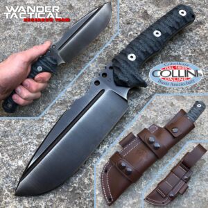 Wander Tactical - Uro - Iron Washed and Black Micarta - coltello custom
