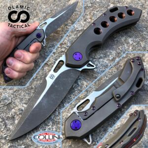 Olamic Cutlery - Wayfarer 247 knife - Dark Blast - 5 Holes Purple - coltello artigianale