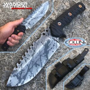 Wander Tactical - Uro Saw knife - Black Blood and Black Micarta - coltello custom