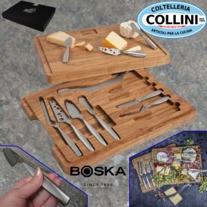 Boska - Set tagliere in quercia con 10 coltelli formaggio - Cheese knife set Monaco 