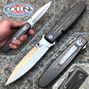 Bob Dozier - Dagger Liner Lock Folder D2 Steel - Titanium - coltello custom