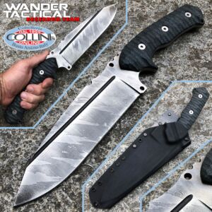 Wander Tactical - Smilodon Ice Brush Tiger knife and Black Micarta - coltello artigianale