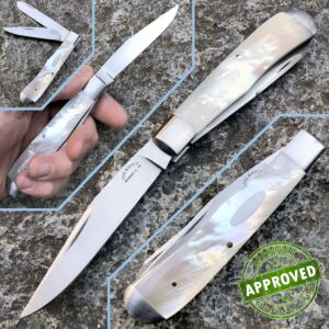 Joe Kious - Trapper pocket knife 2 lame - Madreperla - COLLEZIONE PRIVATA - coltello artigianale
