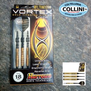 Harrows - Soft dart - Set Dardi VORTEX gold titanium  18 grammi - freccette