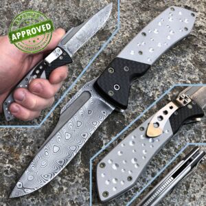 Peter Marzitelli - Damascus Linerlock Folder knife - COLLEZIONE PRIVATA - coltello custom 