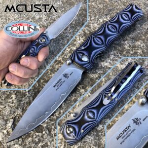 Mcusta - Minagi Shinra Maxima knife - SPG2 Powder Steel - Blue Micarta - MC-0201G - coltello