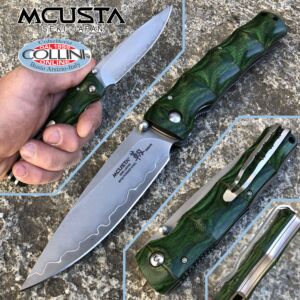 Mcusta - Shinari Shinra Maxima knife - SPG2 Powder Steel - Green Pakka Wood - MC-0203G - coltello