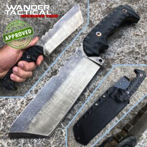 Wander Tactical -T-REX knife - Raw Finish & Black Micarta - COLLEZIONE PRIVATA - custom knife