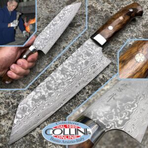 Takeshi Saji - Chef's Bunka Knife 180mm with Desert Ironwood Handle - SPG2 Damascus - coltello cucina