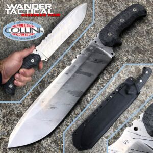 Wander Tactical - Godfather knife Tiger - Icebrush & Black Micarta - coltello custom