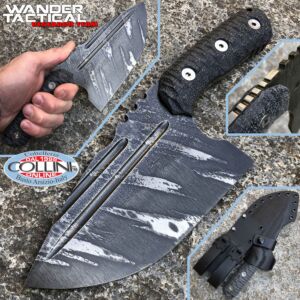 Wander Tactical - Tryceratops XL El Carnicero knife - Ice Brush & Black Micarta - coltello artigianale