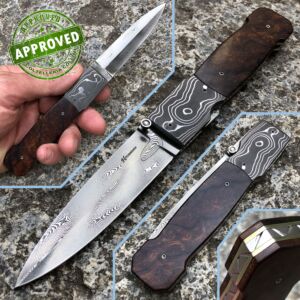 Howard Hitchmough - Dagger Damascus Custom knife - Ironwood - COLLEZIONE PRIVATA - coltello artigianale
