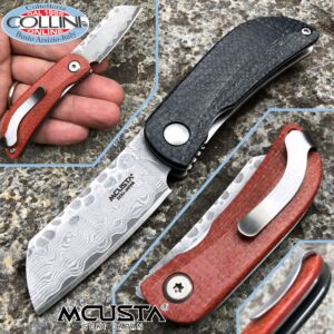 Mcusta - Petit Damascus knife - VG10 steel - Micarta Orange e Black - MC-0211D - coltello