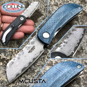 Mcusta - Petit Damascus knife - VG10 steel - Micarta Blue e Black - MC-0212D - coltello