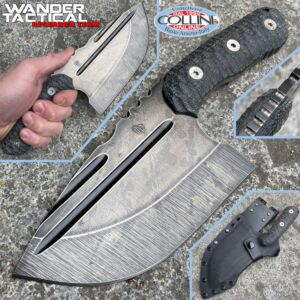 Wander Tactical - Tryceratops XL El Carnicero knife - Raw Black Blood & Black Micarta - coltello artigianale