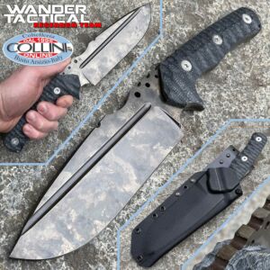 Wander Tactical - Uro Knife - Marble and Black Micarta - coltello artigianale