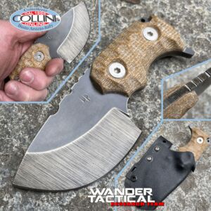 Wander Tactical - Tryceratops Knife - Raw & Brown Micarta - coltello custom