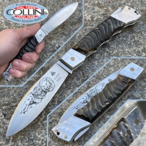 Indiana - Hunting knife Gran Safari - in corno di bufalo - coltello vintage