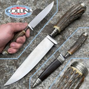 Hubertus Solingen - Bavarian Picnic Knives - 11 cm - genuine stag horn - coltello vintage
