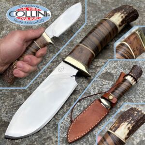 E. G. Custom - coltello caccia - manico corno e radica - interamente fatto a mano