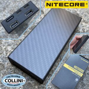 Nitecore - NB20000 - Power Bank USB ultraleggero in fibra di carbonio - powerbank