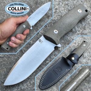 SaturnKnives - Mimas Knife - Sleipner & Green Micarta - coltello