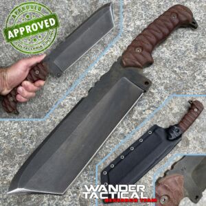 Wander Tactical - T-REX knife - Iron Wash & Brown Micarta - COLLEZIONE PRIVATA - custom knife