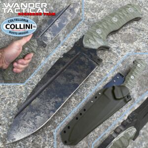 Wander Tactical - Smilodon knife - Marble and Green Micarta - coltello artigianale