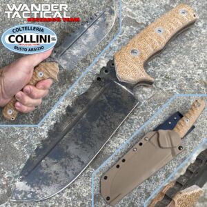 Wander Tactical - Uro Saw knife - Marble and Brown Micarta - coltello artigianale