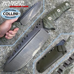 Wander Tactical - Uro Saw knife - Raw and Green Micarta - coltello artigianale