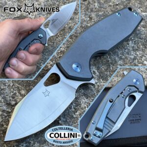 Fox - Yaru knife by Vox - Special Edition In SanMai SPG2 Steel - Blue Titanium - CO-527TI - coltello