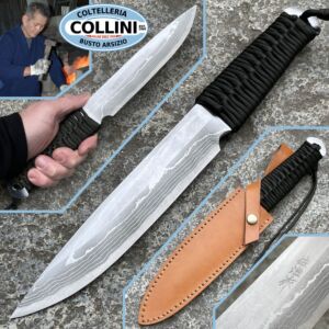 Takeshi Saji - Mikaduki knife 180 Green - Fodero marrone - coltello artigianale