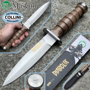 Maserin - Diabolik knife - Noce - incisione oro 24k - N690 steel - 999LG - coltello