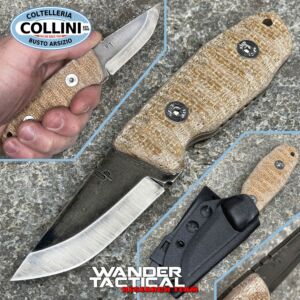 Wander Tactical - Menoceras - D2 steel - Iron Wash & Coyote Micarta - coltello custom