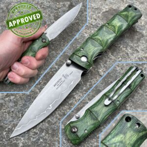 Mcusta - Shinari Shinra Maxima knife - SPG2 - COLLEZIONE PRIVATA - Green Pakka Wood - MC-0203G - coltello