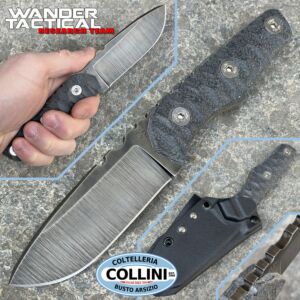 Wander Tactical - Scrambler knife 5mm. - Raw Finish & Black Micarta - coltello artigianale