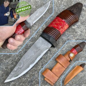 Takeshi Saji - Koinobori knife - pelle di carpa rossa - COLLEZIONE PRIVATA - Coltello Artigianale