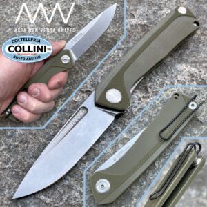 Acta Non Verba - Z200 Knife - Stonewashed Sleipner - Olive G-10 - coltello