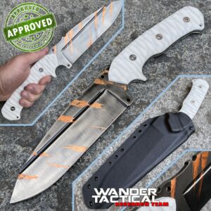 Wander Tactical - Smilodon knife - Copper Brush & White G-10 - COLLEZIONE PRIVATA - coltello artigianale