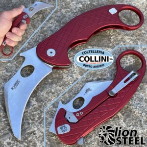 Lionsteel - L.E.One Flipper Karambit Knife by Emerson - Rosso e Stonewashed - LE1 A RS - coltello