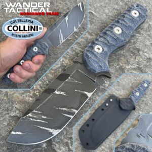 Wander Tactical - Lynx Knife - Ice Brush Black Micarta - coltello custom