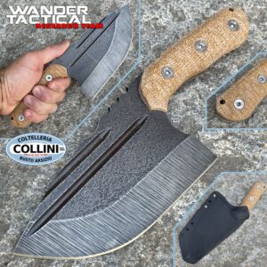 Wander Tactical - Tryceratops XL knife - El Carnicero Raw & Brown Micarta - coltello artigianale