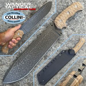Wander Tactical - Godfather knife - Medieval Surface & Brown Micarta - coltello custom