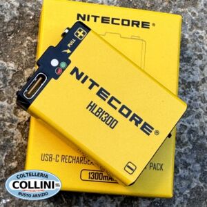 Nitecore - HLB1300 Con Plug USB-C - Batteria Ricaricabile Li-Ion 3.7V 1300mAh per UT27 e HA13
