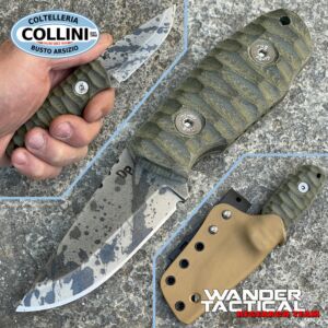 Wander Tactical - Menoceras knife - Black Blood & Green Micarta - coltello custom