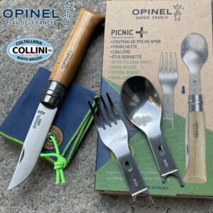 Opinel - Set completo Picnic - coltello n° 8 con forchetta e cucchiaio - accessorio outdoor
